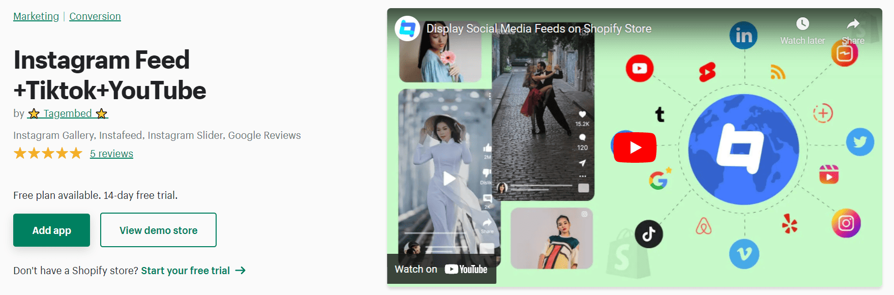 Free Social Media Widget App For Shopify